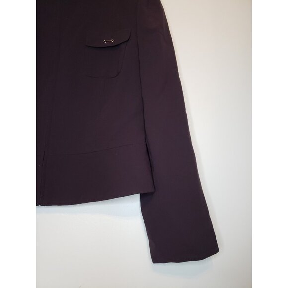 Tahari Arthur S Levine Women Petite 8P Jacket Long Sleeve Full Zip Solid Black - Picture 4 of 6